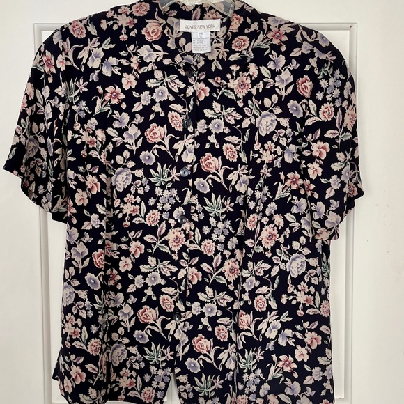 Jones New York Matching Silk Blouse and Midi Skirt - Picture 1 of 6